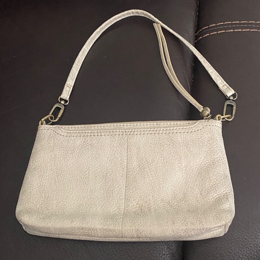 🤍HOBO Darcy Leather Crossbody Bag Cream Beige Womens Shoulder Purse🤍